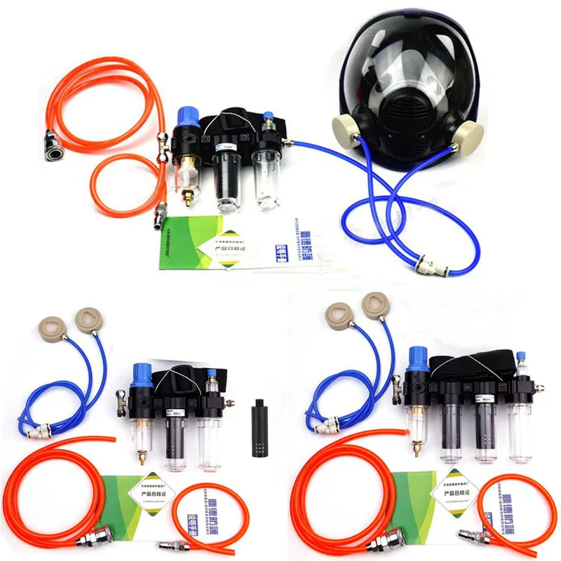 

Chemical laboratory Function Supplied Air Fed Painting Spray Respirator System With 6800 Industry Full Face Gas Mask