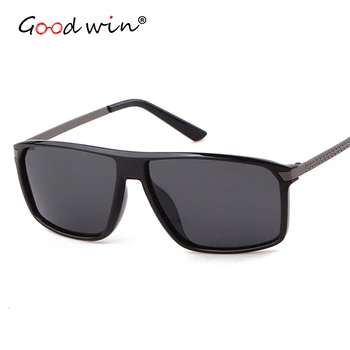 

Good Win Sunglasses Men Luxury Brand Designer Polarized Sun Glasses For Male Matte Square Frame Black Classic heren zonnebril