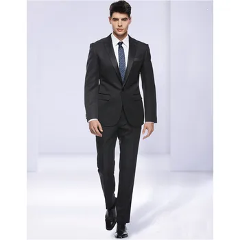 

Slim Fit Man Suit High Quality Groom Tuxedos 1 Buttons Groomsman Suit for Man Clothes Custom Made Wedding Suit (Jacket+pants)
