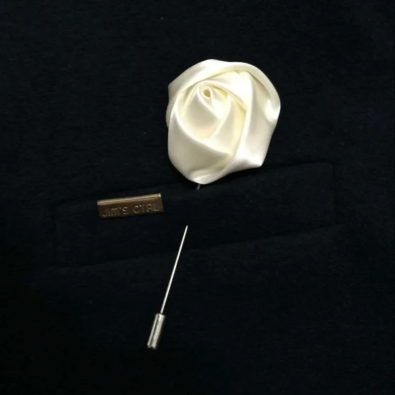 

Cute 5Pcs/lot Fashion Best Man Groom Boutonniere Hand Made Satin Rose Wedding Party Prom Man Suit Corsage Pin Brooch Flower