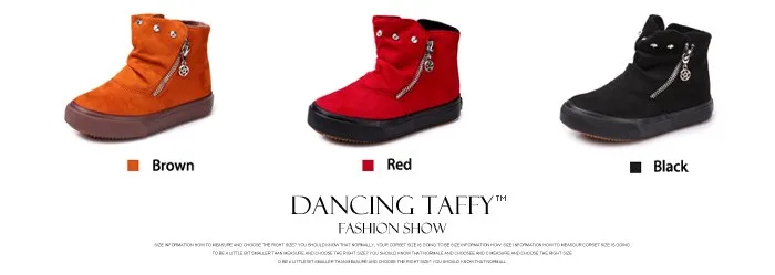 Brand 2015 Autumn Children Shoes Flock Leather Flat Rubber Sole Kids Boots Abkle Short Plush Fashion Snow Boots For Girls Boys (2)