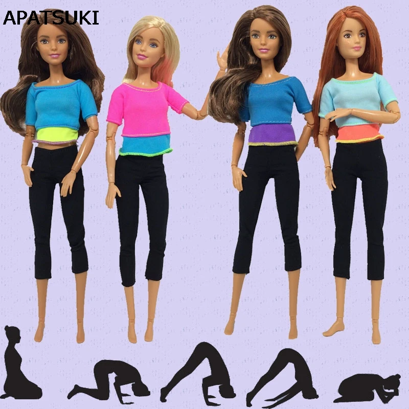 Fashion Colorful Yoga Outfit Vest & Trousers Pants Handmade Home Dress  Clothes For Barbie Doll Accessories Dollhouse Toys - AliExpress