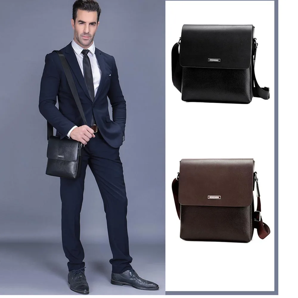 

Vintage Crossbody IPad Laptop Briefcase Men Leather Bag 2019 New Fashion Design Men Shoulder Bags Casual Business Messenger Bag