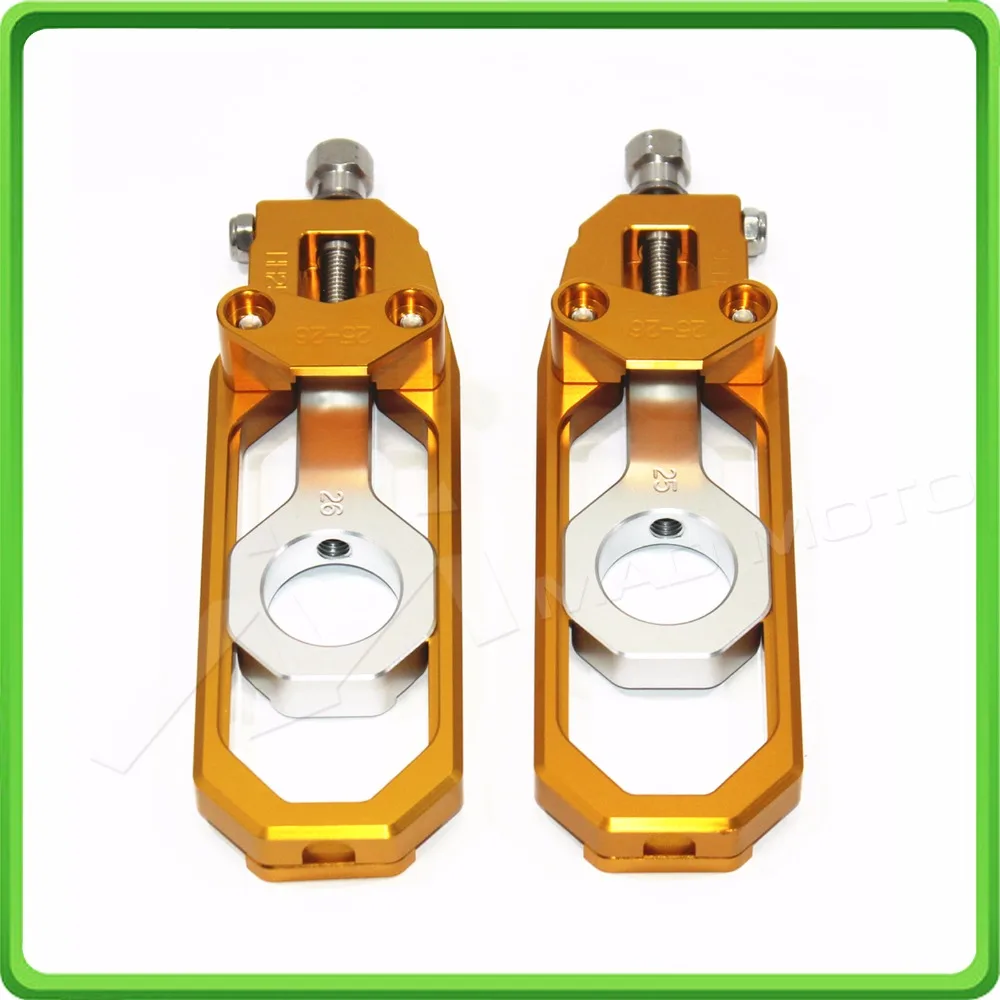 Aluminum motorcycle Chain Tensioner Adjuster fit for YAMAHA R1 YZF R1 2015 2016 2017 YZF-R1 15 16 17 Gold & Silver (3)