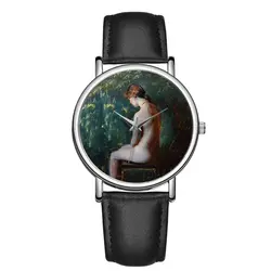 C-9006 BAOSAILI Всемирно известный живопись голая Леди кварцевые наручные часы ремень из натуральной кожи Для мужчин часы relogio