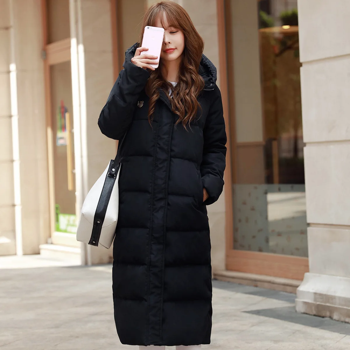 Womans Winter Warm Windcheater Hooded Cheap Long B font b Jacket b font Thick Maxi Coat