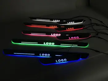 EOsuns LED 移動ドアスカッフポイントで Nerf バー & ランニングボードドア敷居プレートオーバーレイフォードフォーカス 2012 のためのライニング 14 、移動ライト