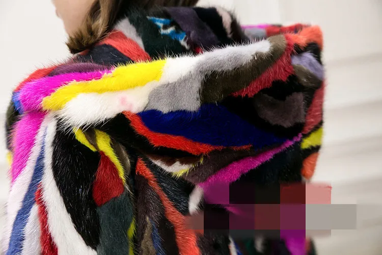 Новая настоящая натуральная Шуба из натуральной норки с капюшоном женская модная разноцветная Меховая куртка на заказ любой размер длина JN512