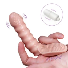 Silicone Finger Vibrator G-Spot Clitoris Stimulator Vagina Pussy Massager Vibrating Finger Dildo Adult Sex Toys for Woman Female
