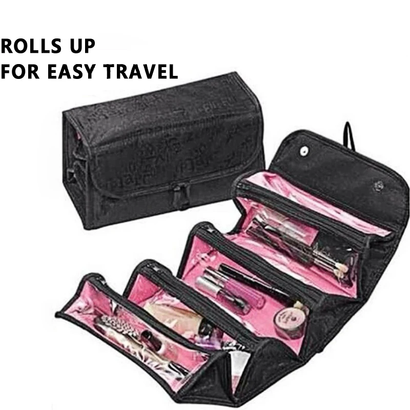 

Women Make up Bag Hanging Toiletry Bag Cosmetic Carry On Case Folding Makeup Organizer Cosmetics Bags Brush Storage Box A