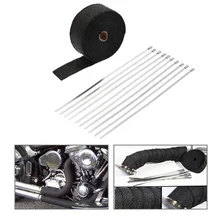Unversal 15M 5CM 10M 5CM Motorcycle Exhaust Insulation Tape Automobile Exhaust Heat Wrap Fireproof Cloth Roll