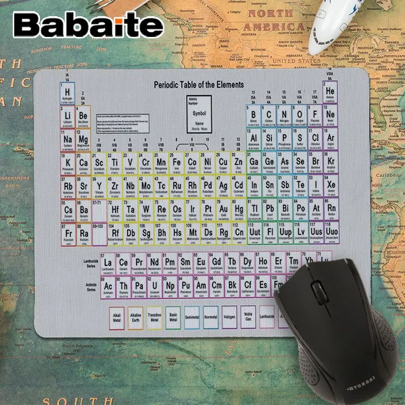 Babaite Новая печатная Таблица из элементов настраиваемый игровой коврик для мыши для ноутбука DIY дизайн игровой с узором No Lockedge mousepad - Цвет: No LockEdge 25x29cm