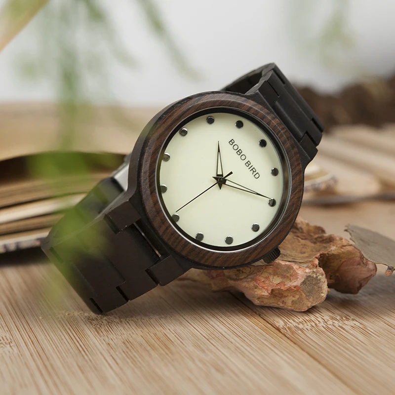 BOBO BIRD мужские часы, светящийся циферблат, цифровой, для мужчин, t деревянный ремешок, мужские наручные часы, relogio masculino, Прямая поставка, B-P04