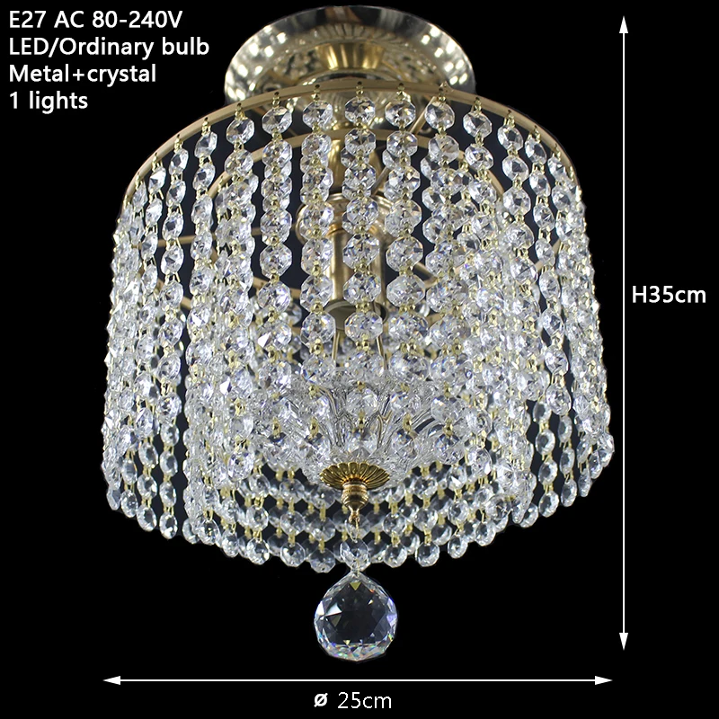 Billig Moderne retro überzogene kristall glanz Decke Lichter E27 Plafonnier LED decke Lampe Leuchte Für Wohnzimmer schlafzimmer hotel halle