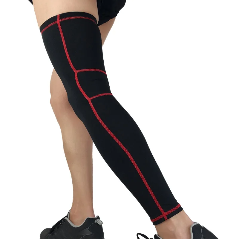 1 шт. длинный поддерживающий наколенник рукав полиэстер спандекс противоскользящие, из дышащей ткани эластичный открытый фитнес ноги протектор