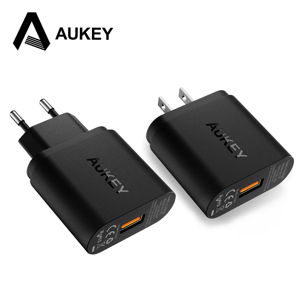 Aukey 18w Phone Usb Charger Quick Charge 3.0 Fast Mobile Phone Charger