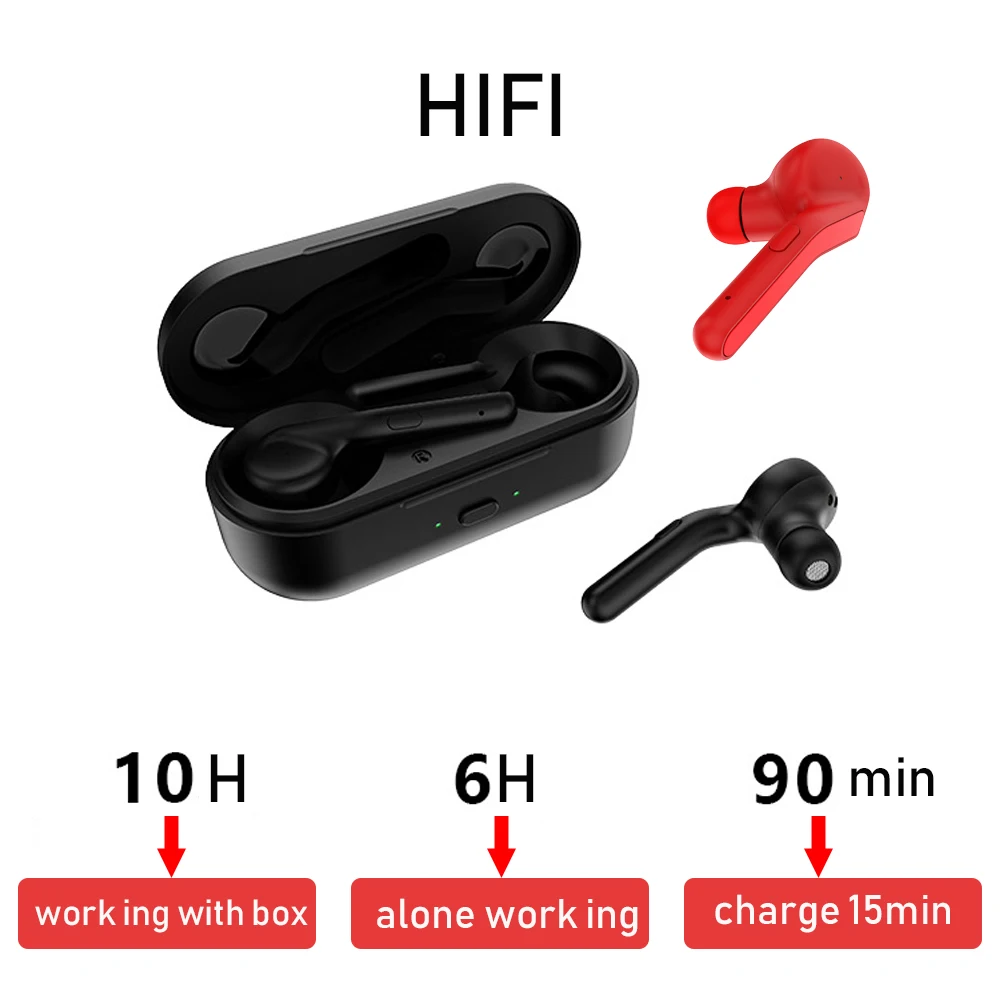 

Bluetooth 5.0V Wireless earphones with microphone earphones bluetooth android for xiaomi for iphone for PC red blue white color