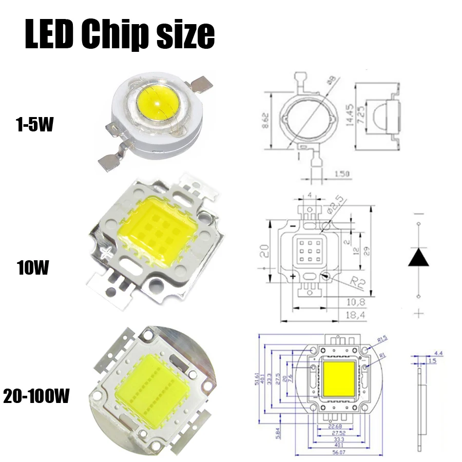 Светодиодный чип SMD высокой мощности 1 Вт 3 5 10 20 30 50 100 светодиодная лампа COB белого