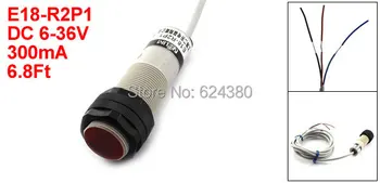 

E18-R2P1 Retroreflective Type Infrared Ray IR Photoelectric Switch Photo Sensor 6-36V DC 300mA PNP NO 3-Wire 2M Detection