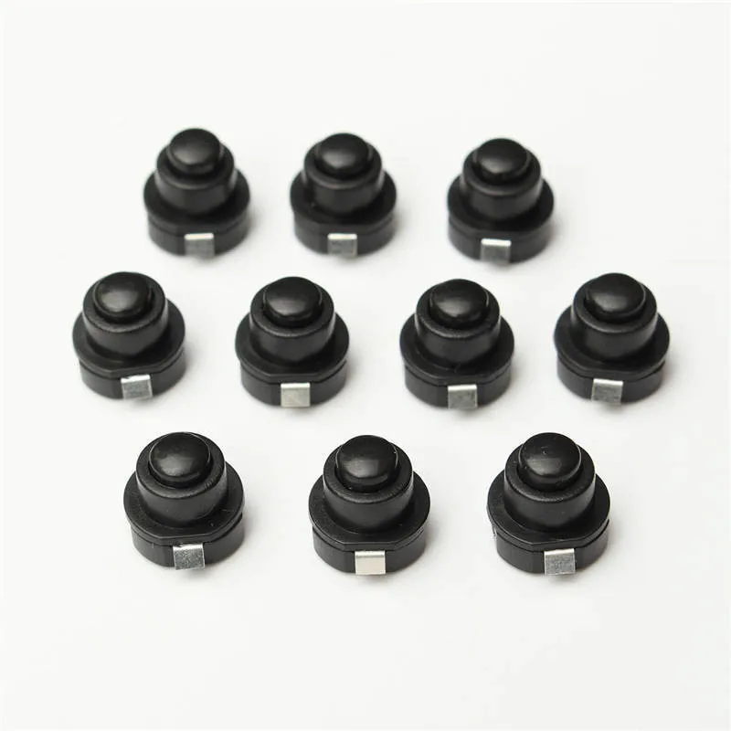 

10PCS a lot Flashlight Torch Part Round Push Button Switch Black DC 30V 1A 10mm x 10mm (D*H)