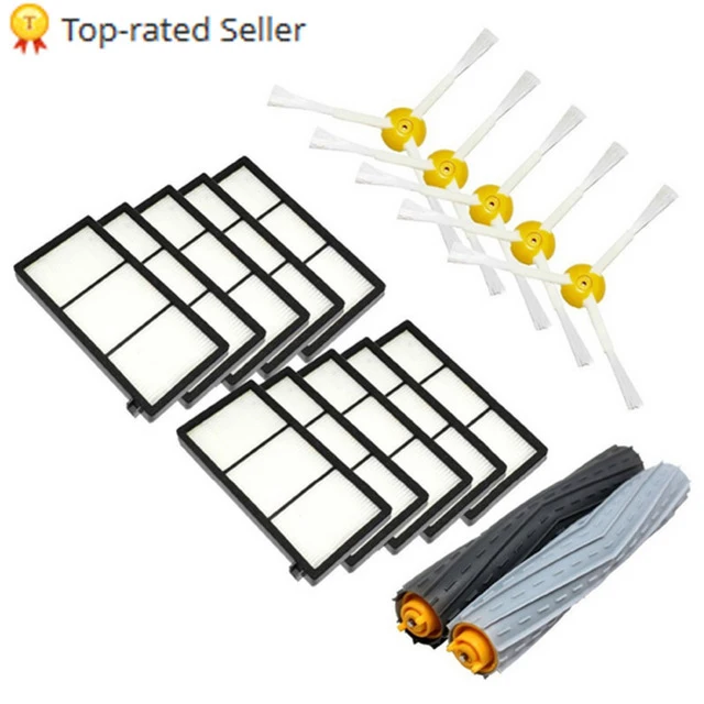 

New 1 set Tangle-Free Debris Extractor Brush +10 Hepa filter +5 side brush for iRobot Roomba 800 900 Series 870 880 980