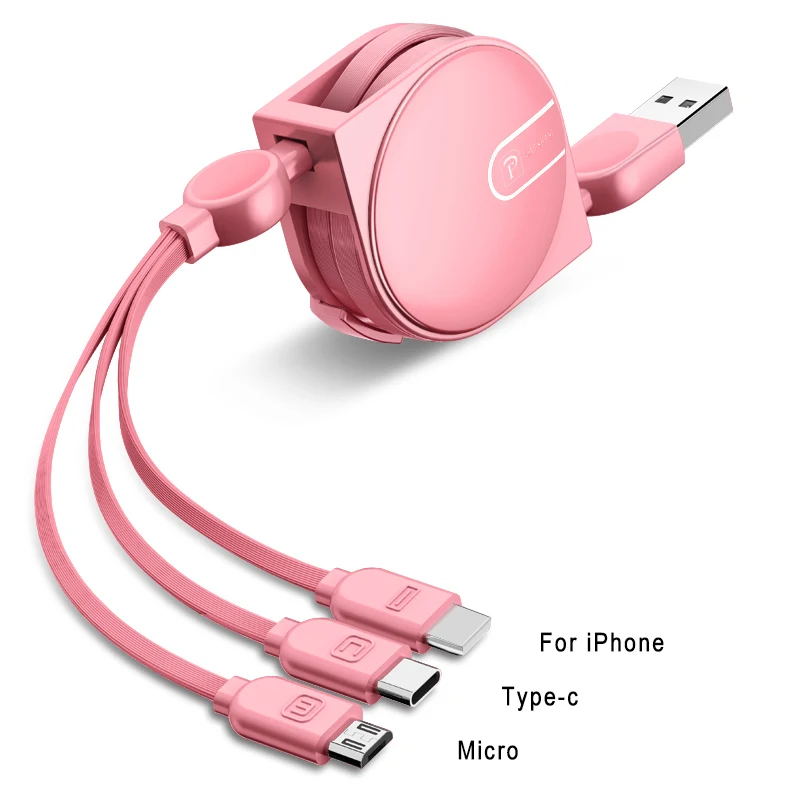 

Oatsbasf Retractable USB Cable 3 In 1 for Huawei Xiaomi MI Mobile Phone Micro USB Cable for Samsung Android Phone Charger Cable