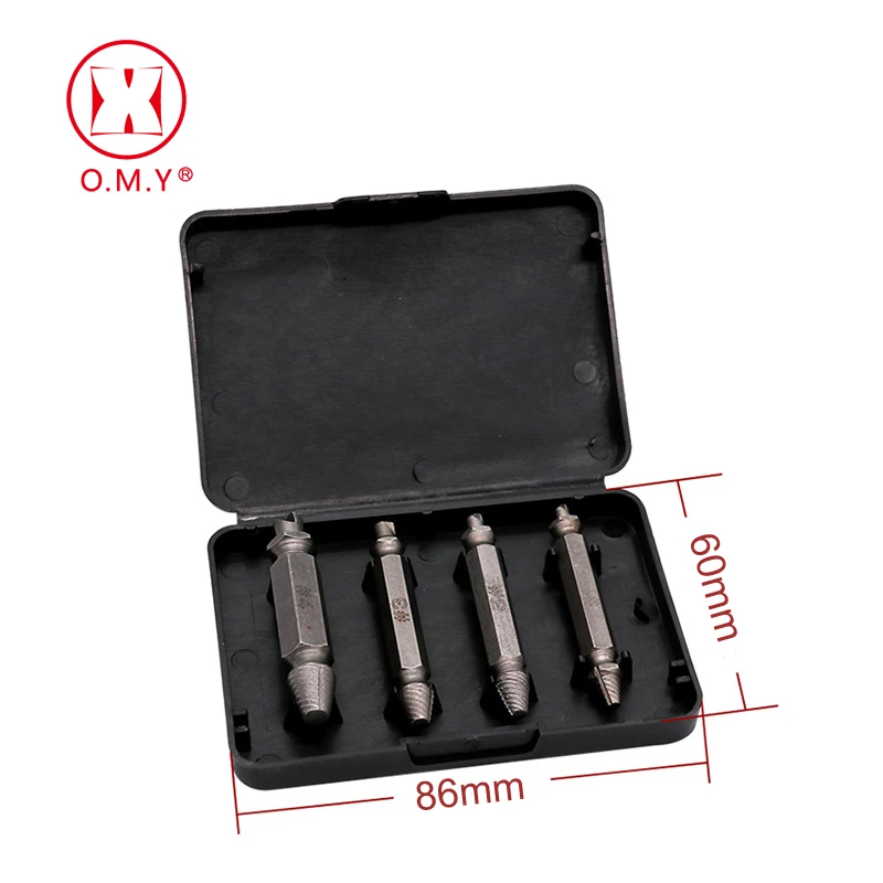 4pc Double Ended Damaged Screw Extractor Broken Breakage Head Screw