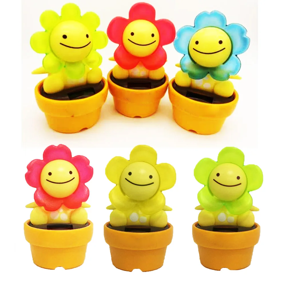 New Sunshine Smiley Solar Shaking Head Doll Toy Car Ornaments Decoration