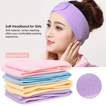 

1 Pc Soft Headband for Girls Makeup Face Washing Shower Turban Head Wrap Headwear Towel Fabric for Salon Random Color