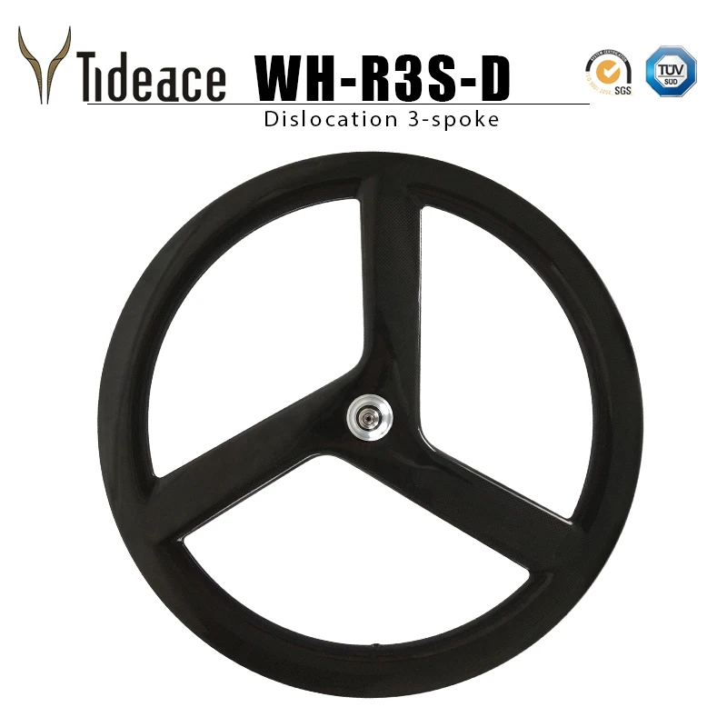 Tideace 3 спиц fixed gear Карбон колеса 700c tri Колесная для дорожного следа велокроссовый