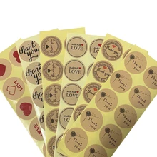 100 unids/lote, etiqueta adhesiva redonda Vintage Kraft, etiquetas adhesivas multifunción para sellar, etiquetas adhesivas de regalo