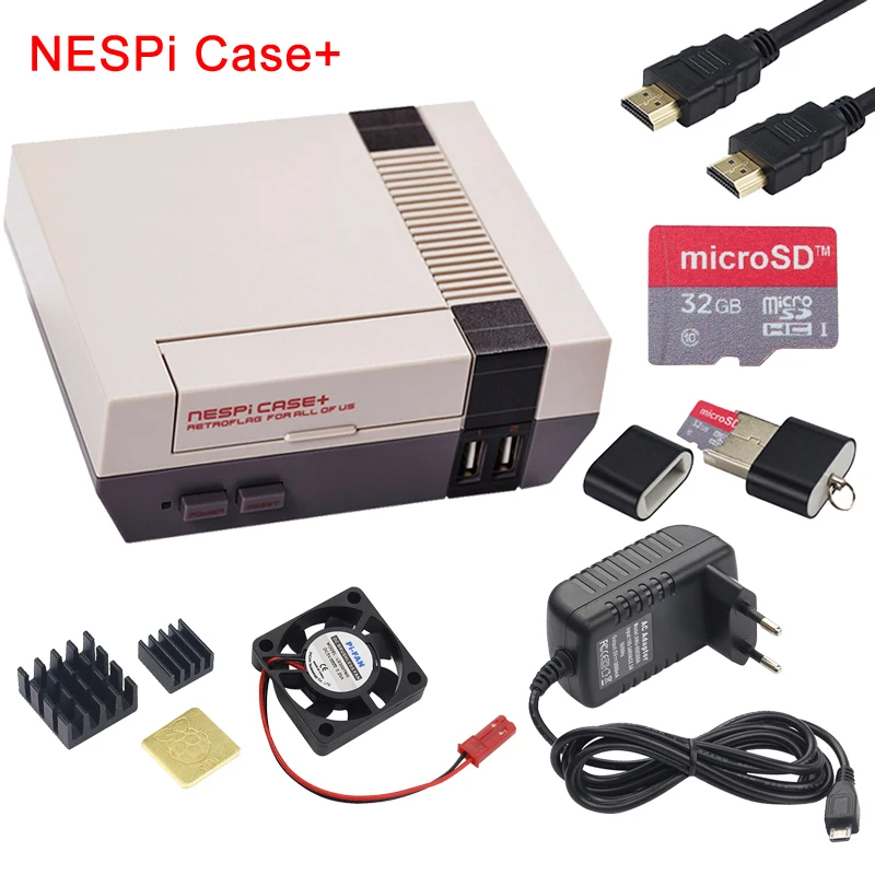 Оригинальный чехол Retroflag NESPi/Чехол NESPi + с охлаждающим вентилятором и радиатором