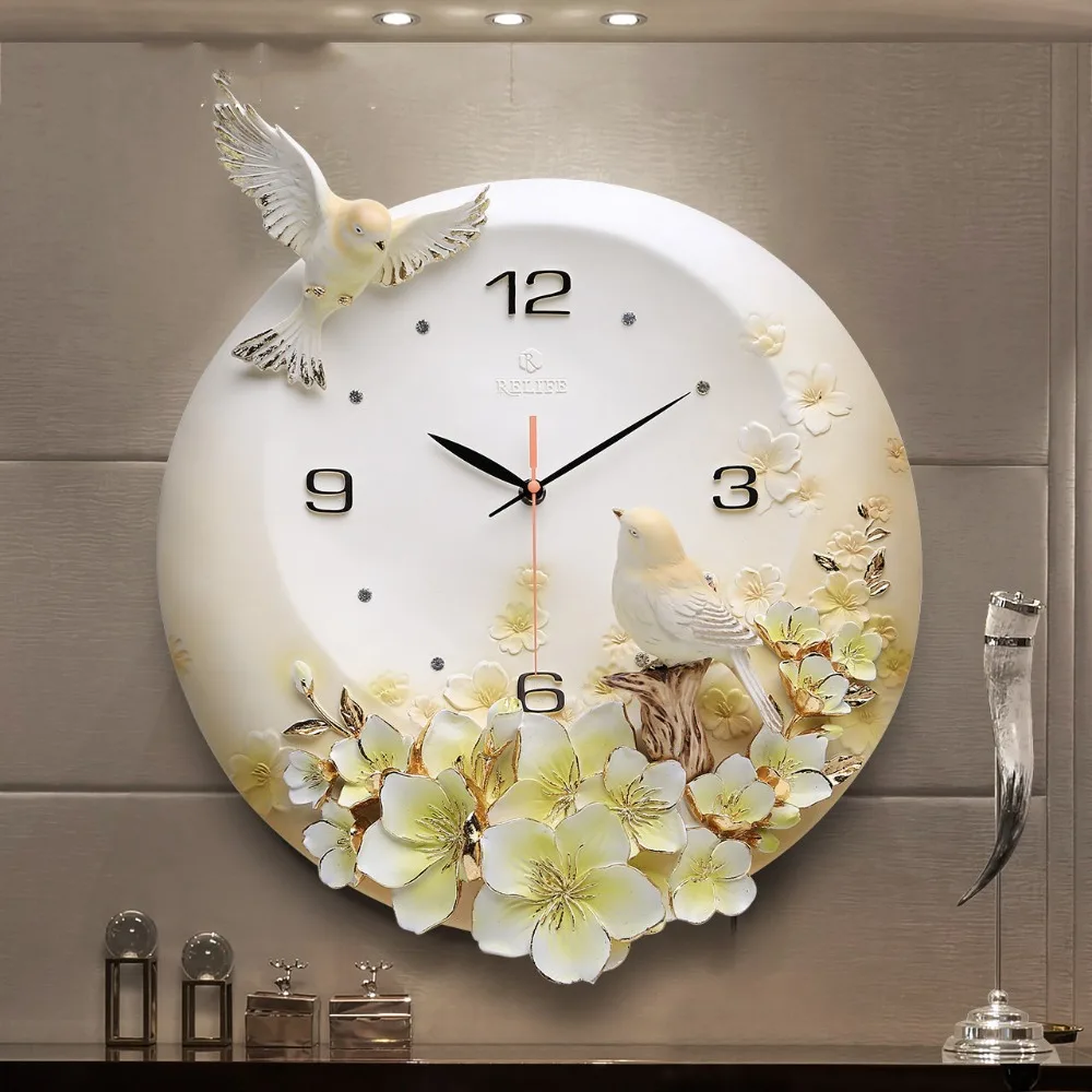 Modern Resin Decorative Wall Clock Wall Hanging Crafts Decoration Bedroom Creative Wall Clock Ornam - 32900297962