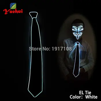

2019 Newest 10 Color flickering Flashing Wedding decorative EL Necktie LED Neck tie Light up by DC-3V driver For Formal occasion