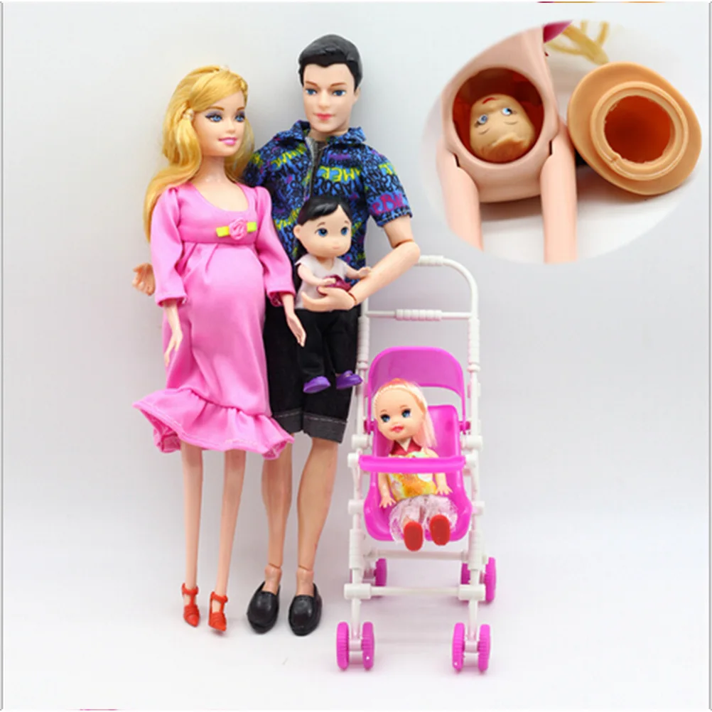 Игрушки семья карета настоящая Беременная кукла подарки 5 человек куклы костюмы