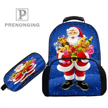 

Custom 17inch _Santa Claus Backpacks Pen Bags 3D Printing School Women Men Travel Bags Boys Girls Book Computers Bag#1031-01-67