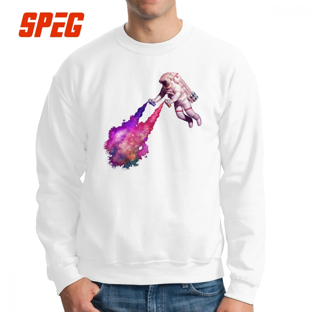 Men Shooting Stars The Astronaut Artist Hoodie Casual Sweatshirt Cotton