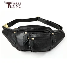 Мужские поясные сумки из коровей кожи новые модные брендовые мужские деловые и повседневные винтажные дорожные сумки из натуральной кожи черные поясные сумки