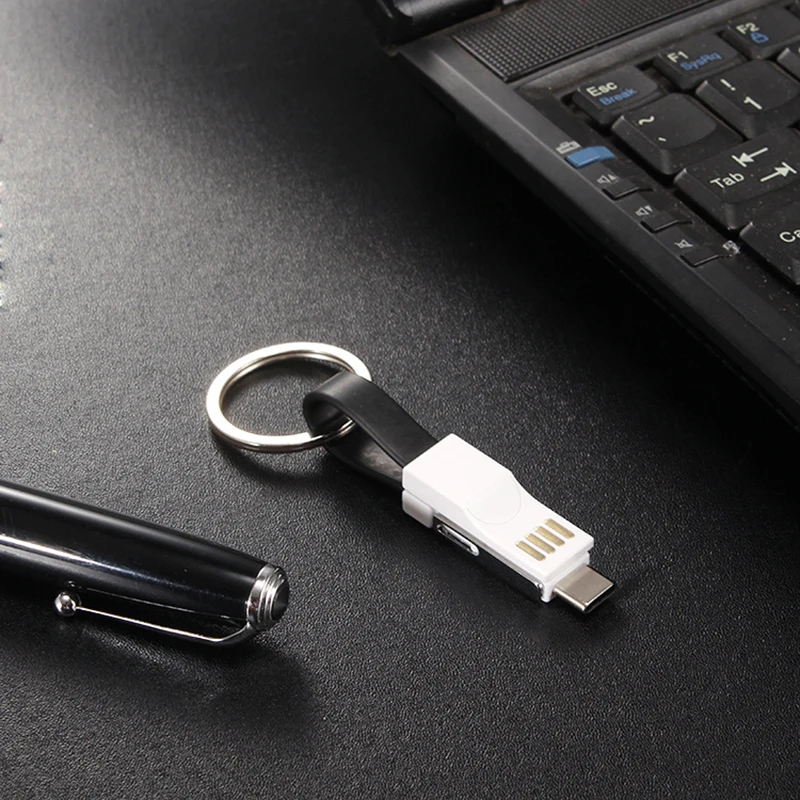

Thbelieve 3 in 1 Keychain Data Cables Short USBC Cords 3in 1 Keychain Cable For Iphone Micro USB To USB Cable For Samsung
