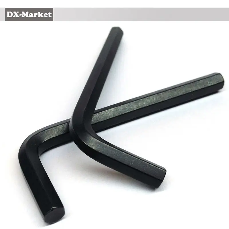 Set of 5 Metric Short Arm M4 Allen Key Black Steel 4mm Hex