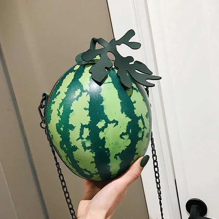 

JIULINSmall Bag 2019 New Trendy Personality Watermelon Woman Bag Creative Fruit Woman Bag Chain Single Shoulder Slant Bag