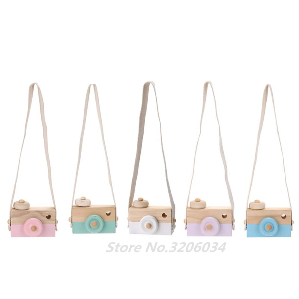 Toy Camera Cute Cartoon Baby Wooden Toy Kids Creative Neck Camera Photography Prop Decoration Children Playing House Tool (4)