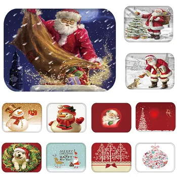 

Mat in Hallway Kitchen Rubber Doormat Merry Christmas Santa Claus Home Decor Living Room Rug Anti-Slip Dustproof Carpet 48236-1