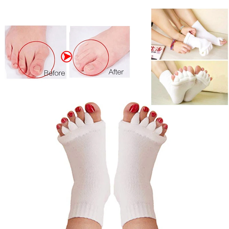Массаж ног пять носок носки пальцы ноги разделители ноги выравнивание боли носки для педикюра устройство коррекции вальгусной деформации