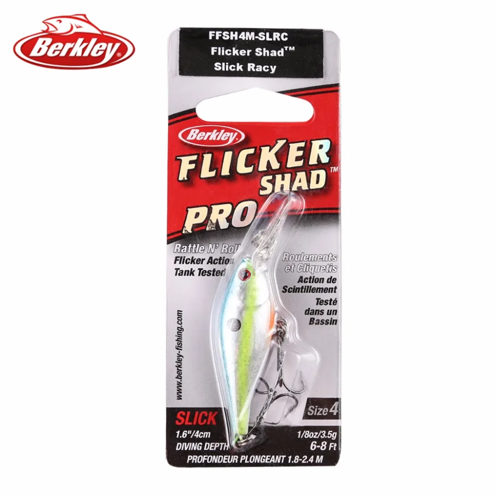 100 Original Berkley Brand Flicker Shad Pro Slick FFSH4M SLRC 1/8oz 3.5g Minnow Fishing Lure