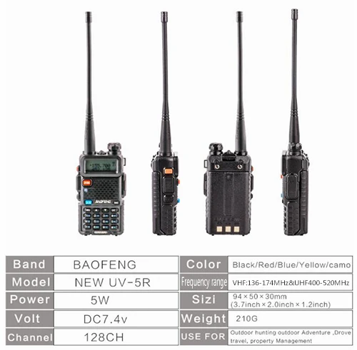 Baofeng UV-5R Охота 10 км мини Ham CB радио дальняя рация Профессиональный для домофонов Baofeng Wakie КВ трансивер