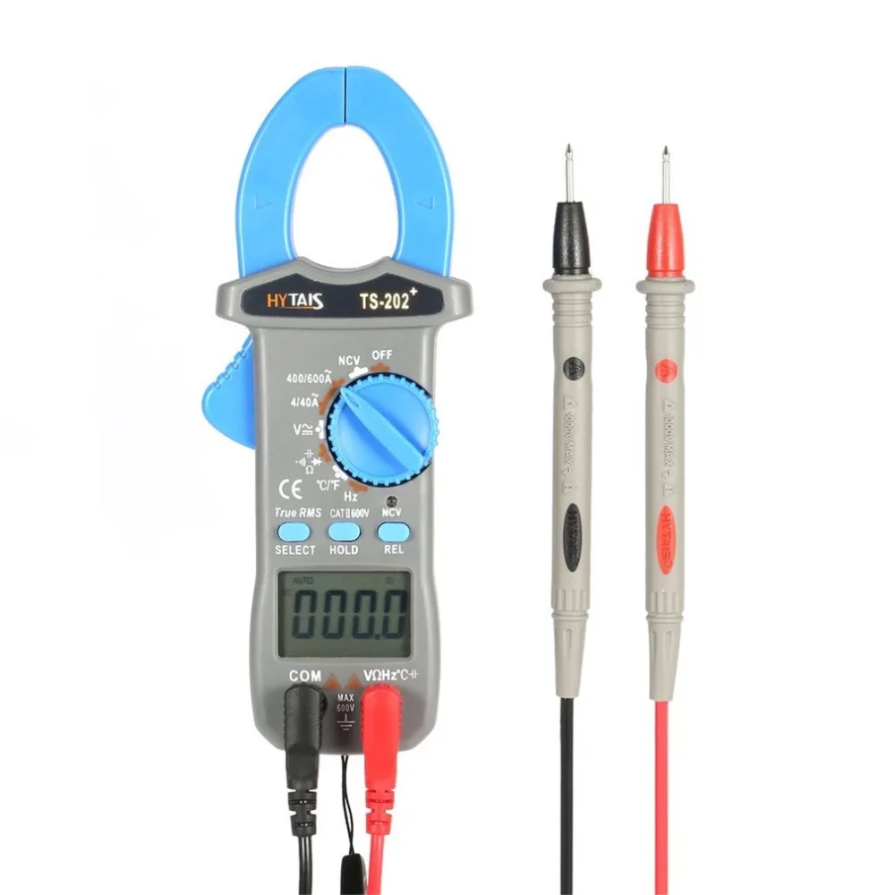 

TS202+ Digital Clamp Meter True RMS Multimeter AC/DC Frequency NCV Resistor Capacitor Diode temperature Tester