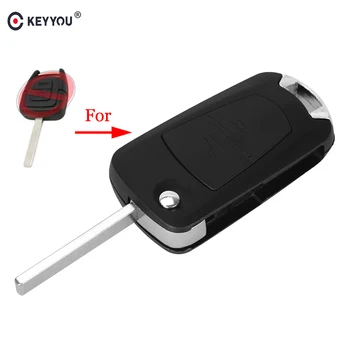 

KEYYOU 2 Button Filp Remote Folding Key Case shell for Opel VAUXHALL Corsa Astra Kadett Monza Montana Auto Key Blade HU100A