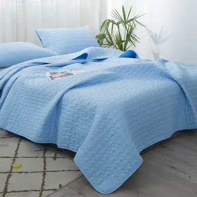 Новое однотонное клетчатое мягкое удобное одеяло s кровать одеяло наволочка моющееся одеяло постельные принадлежности для взрослых цветное одеяло летнее одеяло s - Цвет: Небесно-голубой