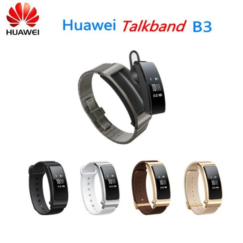 Оригинальный huawei TalkBand B3 Talk Band Bluetooth Smart Напульсники носимых спортивные часы
